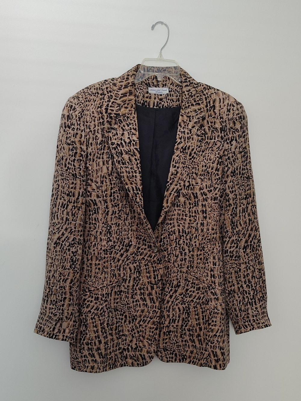 Anna And Frank Leopard-Pattern Blazer in Brown and Black